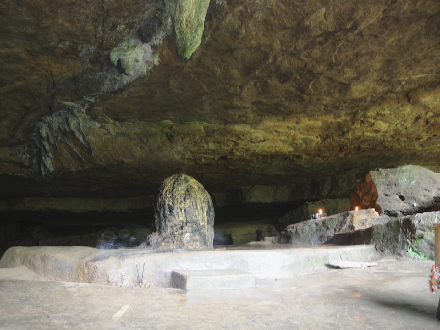The naturally formed stone shivling inside Mawjymbuin Cave, Mawsynram